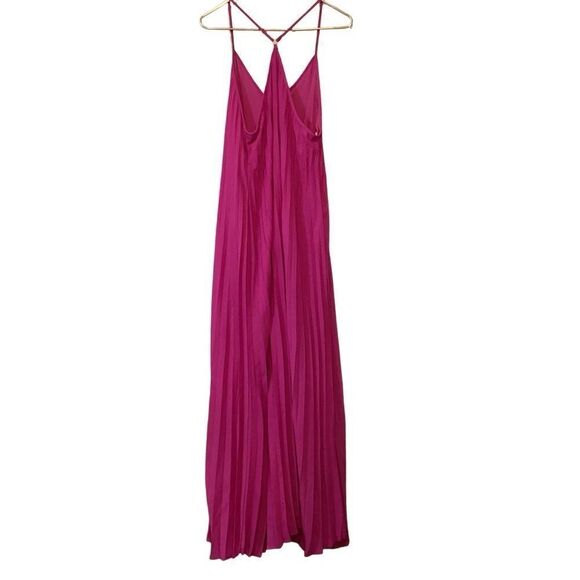 NWT She + Sky Magenta Pleated Maxi Dress large - Picture 5 of 15